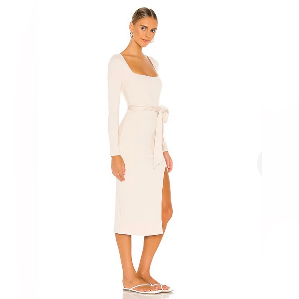 Lovers and Friends Sariah Beige Ribbed Midi Dress XS - $168 Excellent condition - Picture 2 of 14